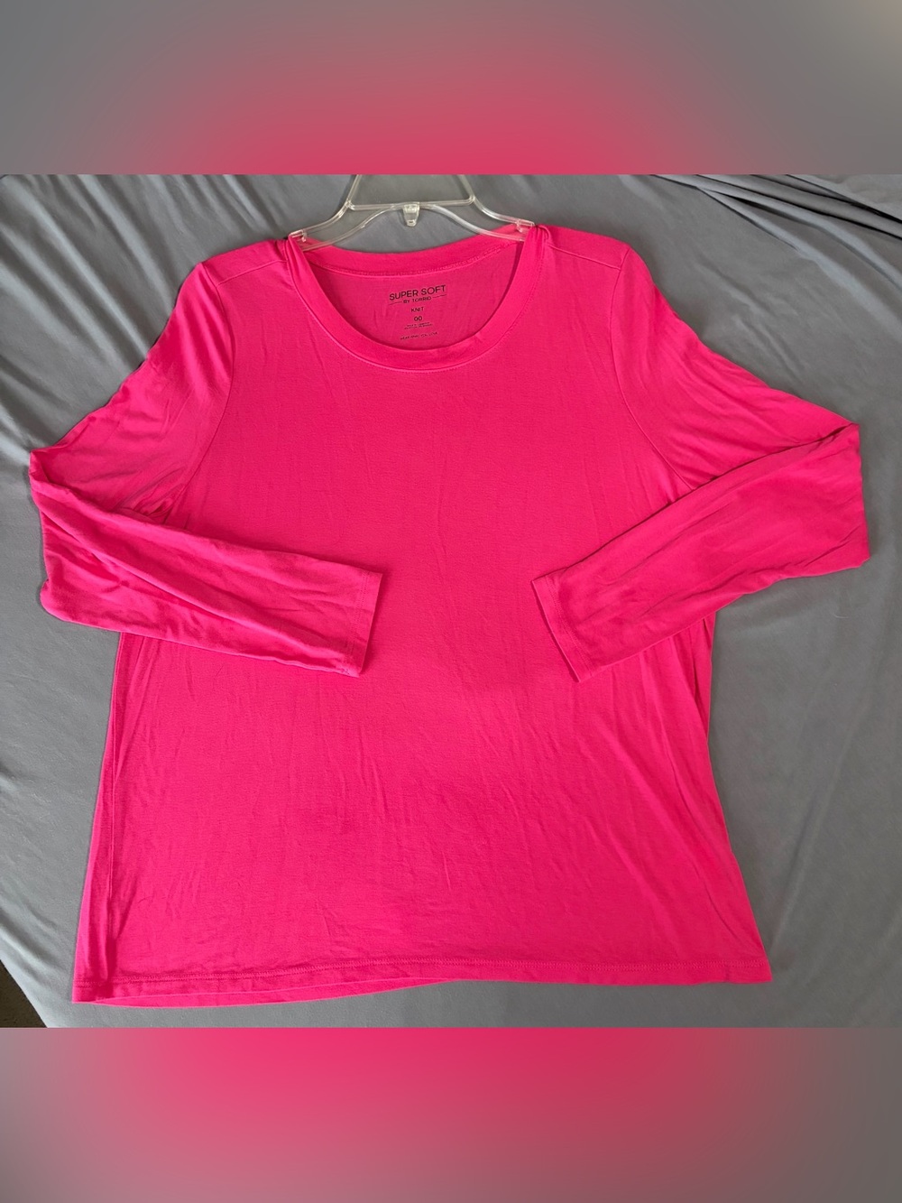 torrid Long Sleeve Crew Neck Top - Hot Pink